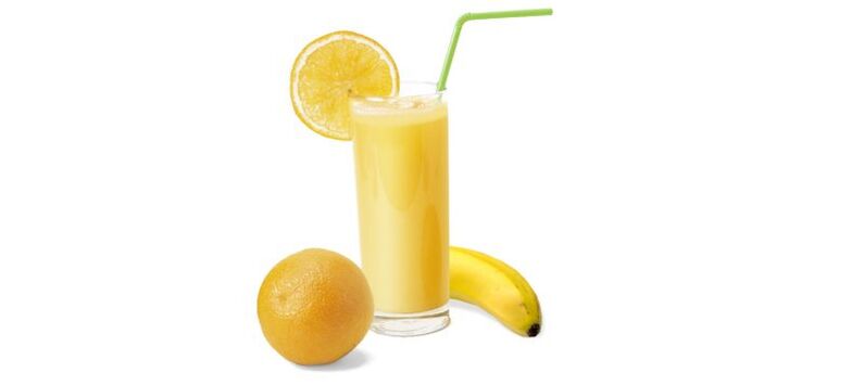 smoothie z bananem i pomarańczą do picia diety